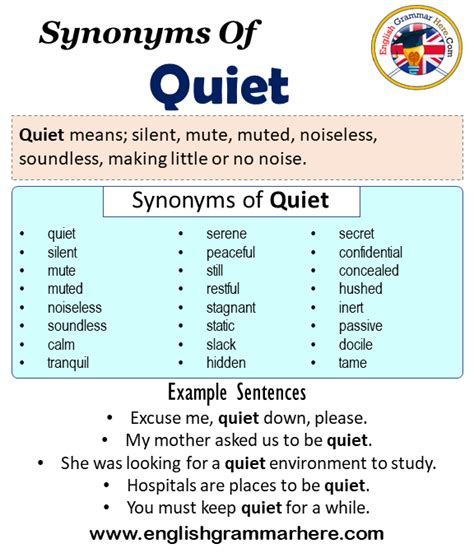synonym quiet